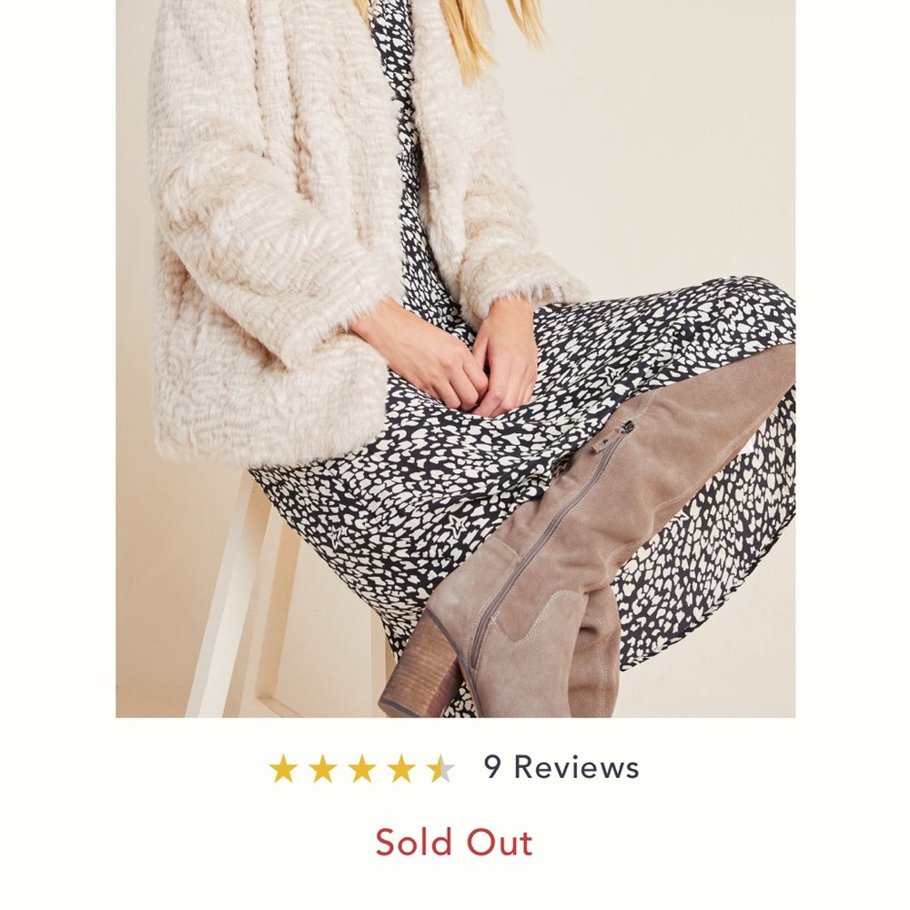 Anthropologie Naomie Faux Fur Coat XL